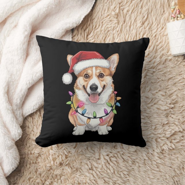 Cojín Decorativo Pembroke Welsh Corgi Santa Christmas Tree Lights (Manta)