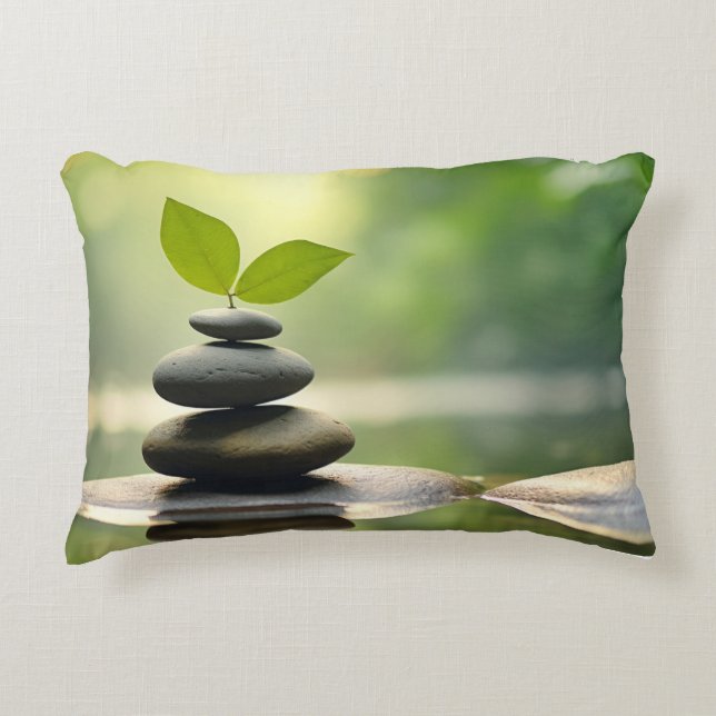 Cojín Decorativo Peña Agua Pebble Tranquila (Anverso)