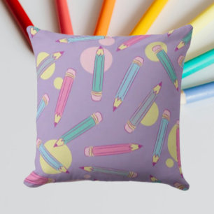 Cojín Decorativo Pencil Party   Almohadón Lavanda