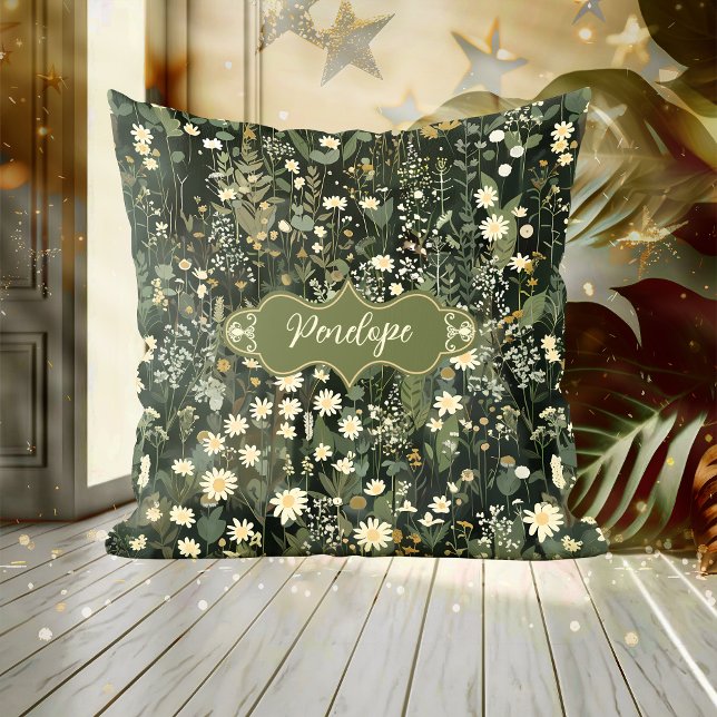 Cojín Decorativo Penelope Dark Daisy Floral (Subido por el creador)