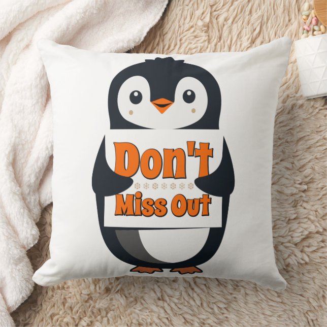 Cojín Decorativo Penguin Don't Miss Out Throw Pillow (Manta)
