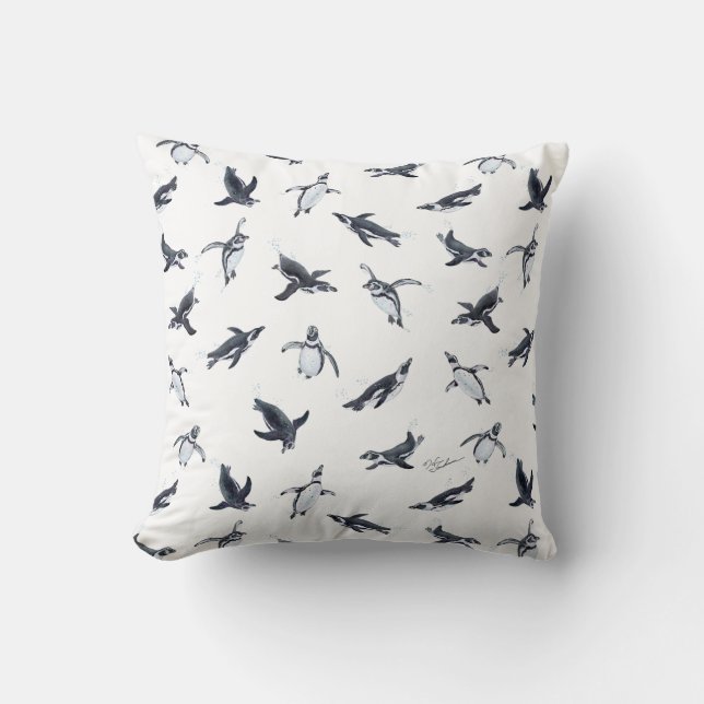 Cojín Decorativo Penguin Squadron | Ocean Art Design (Anverso)
