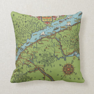 Cojín Decorativo Península de Gaspe, mapa de Canadá