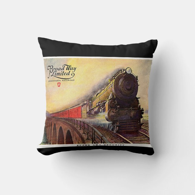 Cojín Decorativo Pennsylvania Railroad Broadway Limited Pillow (Anverso)