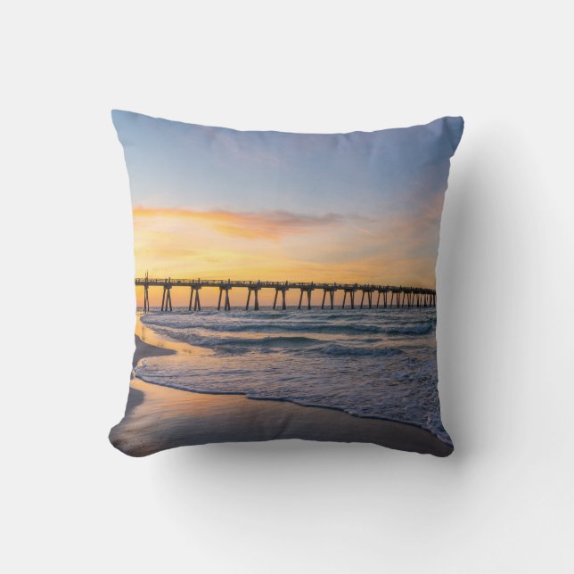 Cojín Decorativo Pensacola Pier Shoreline Sunrise Pillow (Anverso)