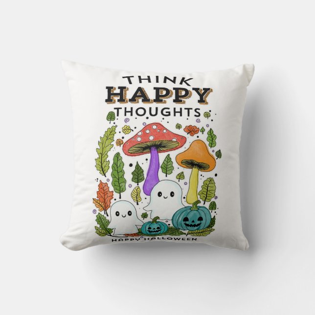 Cojín Decorativo Pensamientos felices Colección de Halloween (Anverso)