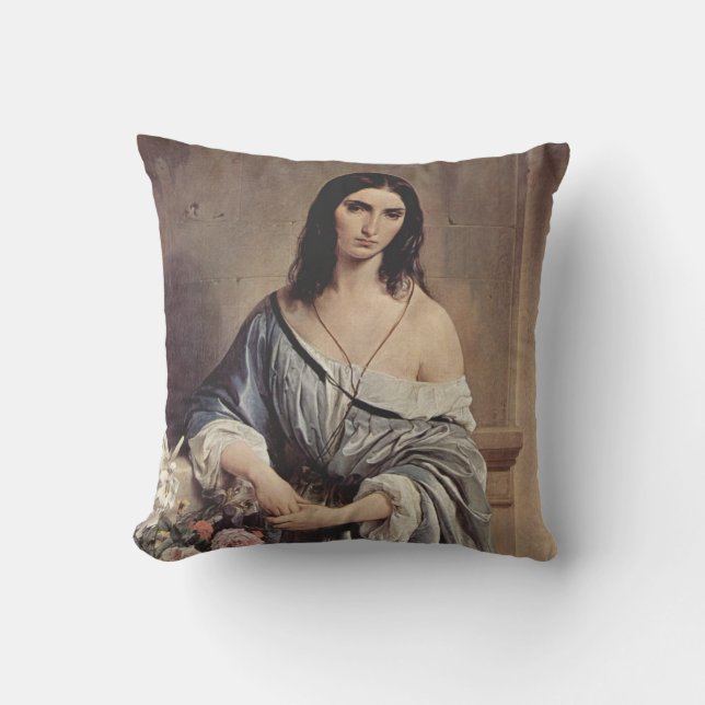 Cojín Decorativo Pensamientos melancólicos (por Francesco Hayez) (Anverso)