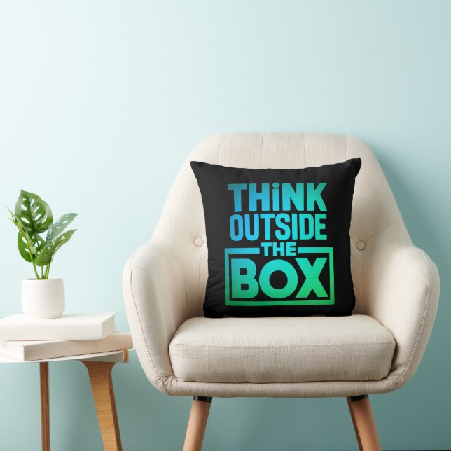 Cojín Decorativo Pensar Fuera De La Caja, Cita Motivacional (Silla)
