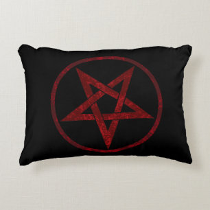 Cojín Decorativo Pentagram del diablo Rojo