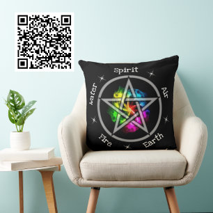 Cojín Decorativo Pentagram Elemental Pagan Wiccan