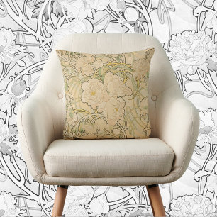 Cojín Decorativo Peonías de Alphonse Mucha, Arte Nouveau Antiguo