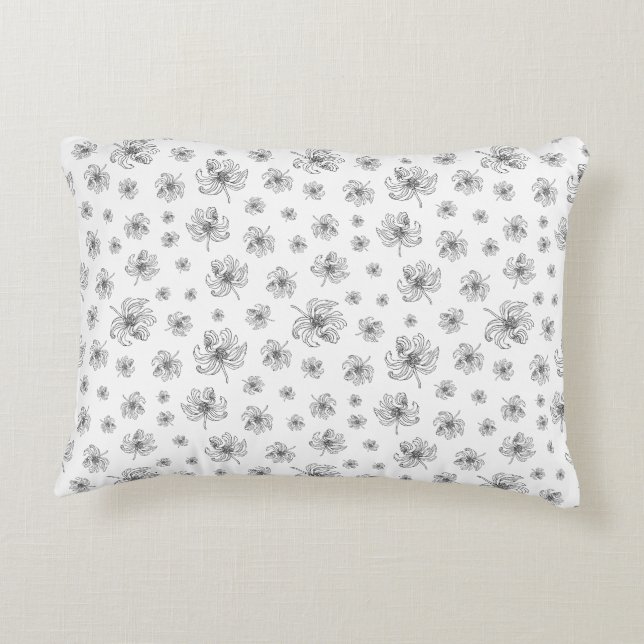 Cojín Decorativo peonías gráficas. (Reverso)