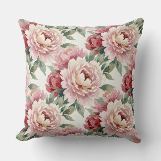 Cojín Decorativo Peonías Grandmillennial | Crema Rosada
