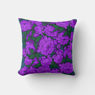 Cojín Decorativo Peonías Purpúreas