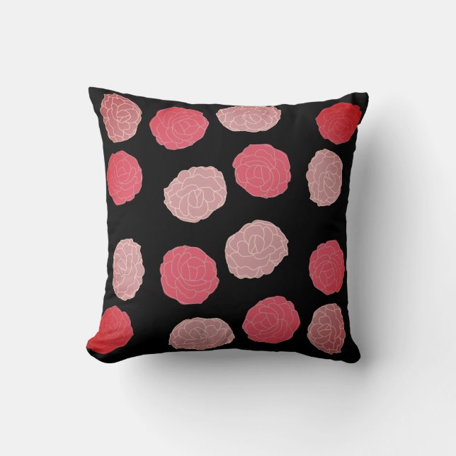 Cojín Decorativo Peonías Rosadas (Anverso)