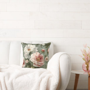 Cojín Decorativo Peonías rosadas elegantes