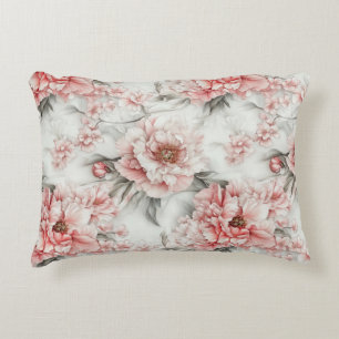 Cojín Decorativo Peonías rosadas vintage en acuarela