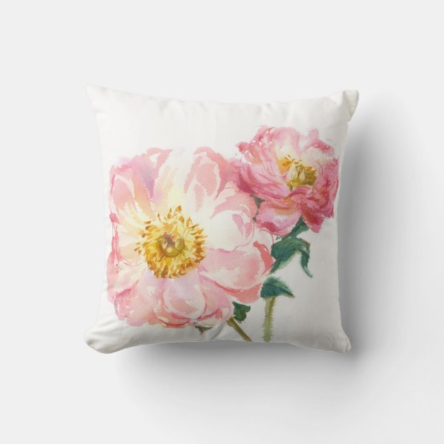 Cojín Decorativo peonies rosados (Anverso)