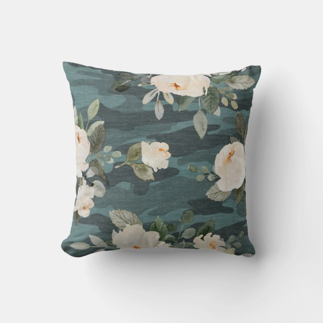Cojín decorativo Peony Camo (Anverso)