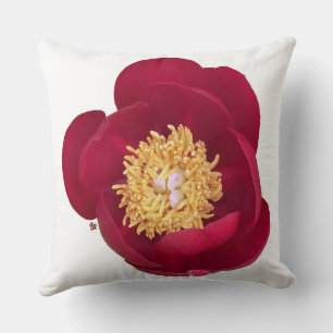 Cojín decorativo Peony Rojo Profundo