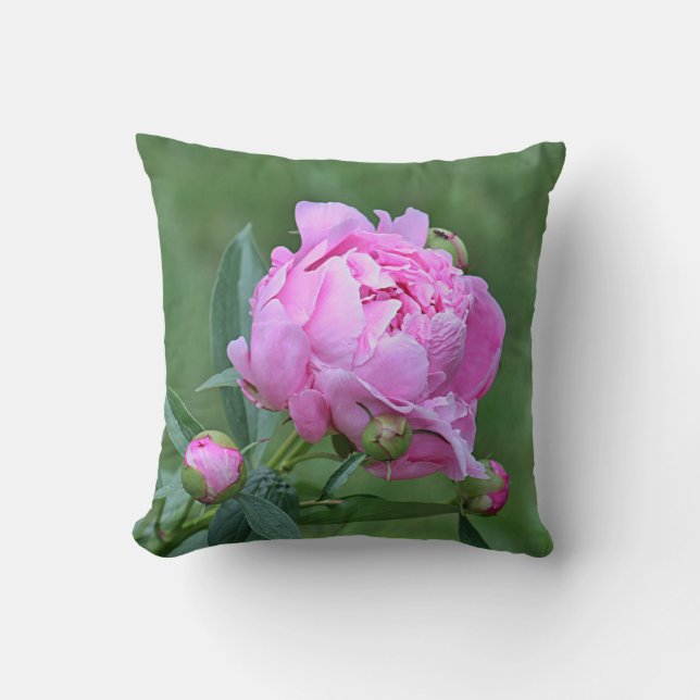 Cojín Decorativo Peony rosado (Anverso)