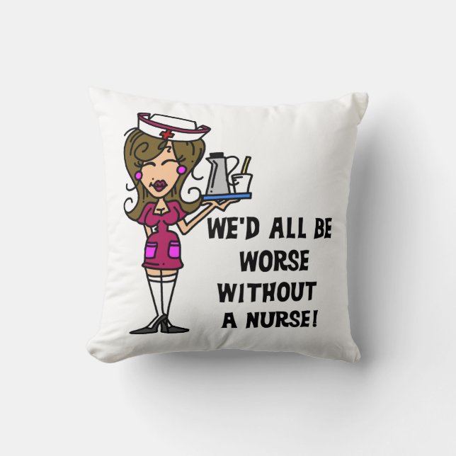 Cojín Decorativo Peor sin enfermero (Anverso)