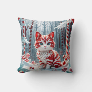 Cojín Decorativo Peppermint Kitten - Candy Cane Forest Pillow