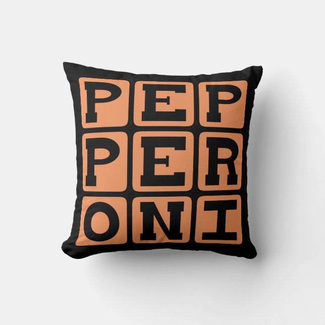Cojín Decorativo Pepperoni, cobertura de pizza de carne (Anverso)