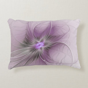 Cojín Decorativo Pequeña belleza arte floral fractal moderno gris m