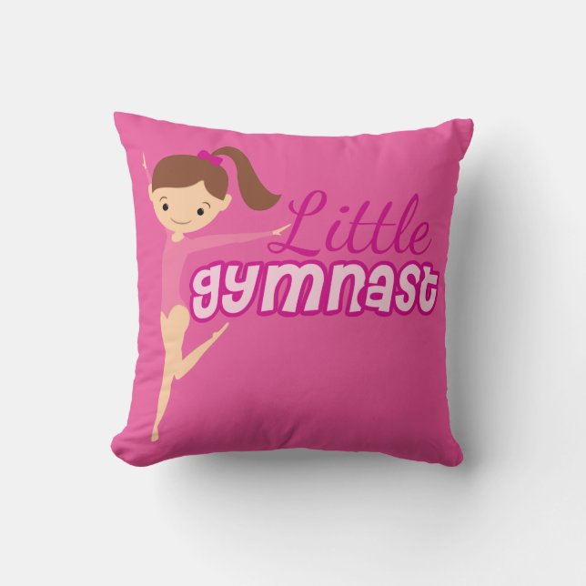 Cojín Decorativo Pequeña gimnasta (rosa) (Anverso)