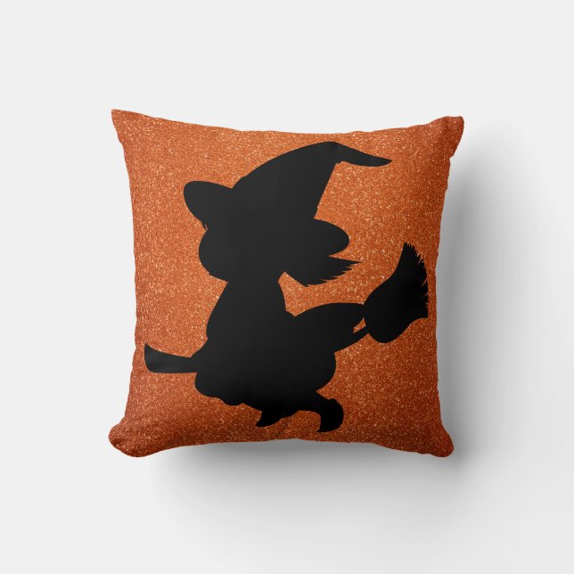 Cojín Decorativo Pequeña Naranja Faux Purpurina Square (Anverso)