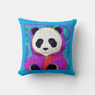 Cojín Decorativo Pequeña Panda Adorable - Diseño Cuiltado