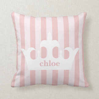 Cojín Decorativo Pequeña princesa Crown Pink Striped Nursery