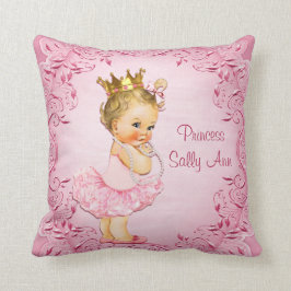 Cojín Decorativo Pequeña princesa personalizada Ballerina Pink