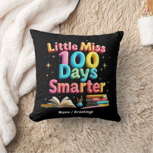 Cojín Decorativo Pequeña Señorita 100 Días Más Lista Celebra 100 Dí