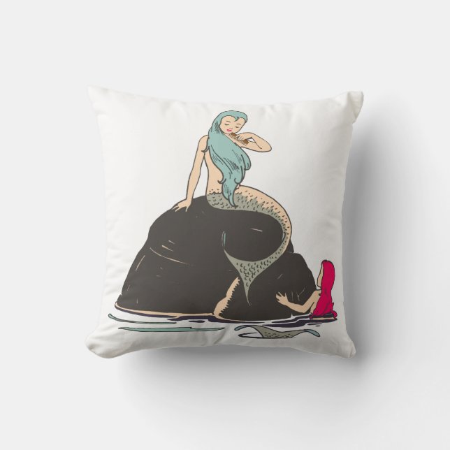 Cojín Decorativo Pequeña sirena chicas Fantasy Fairytale arte (Anverso)