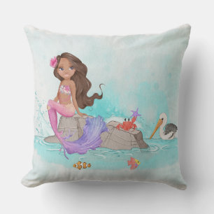 Cojín Decorativo Pequeña sirena y amigos