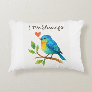 Cojín Decorativo Pequeñas bendiciones - Las aves acuarelas se vuelv