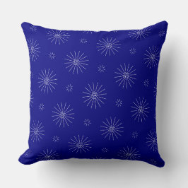 Cojín Decorativo Pequeñas flores blancas en azul marino