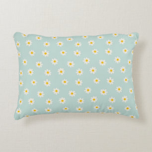 Cojín Decorativo Pequeñas Margaritas - suave teal