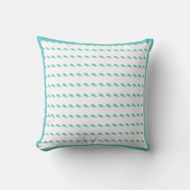 Cojín Decorativo pequeñas tortugas verde azuladas/aqua en PILLOW bl (Anverso)