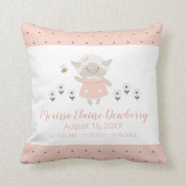 Cojín Decorativo Pequeño Cordero Rosa Chica Cuta Nacimiento Estadís