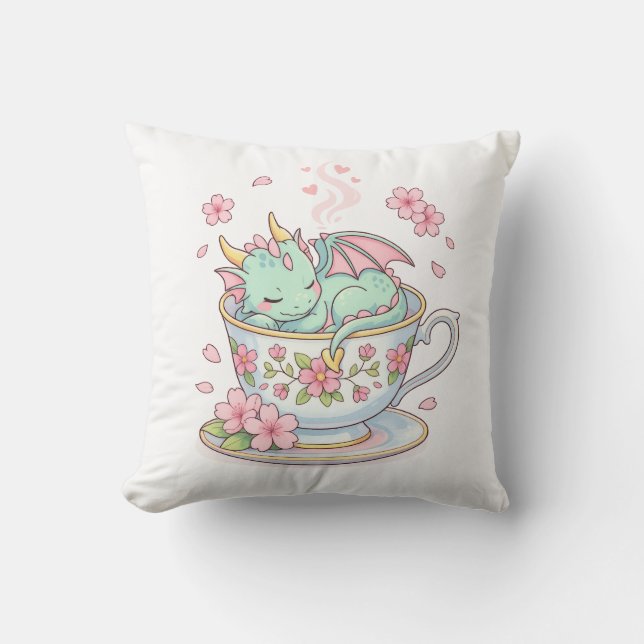Cojín Decorativo Pequeño Dragón de Té (Anverso)