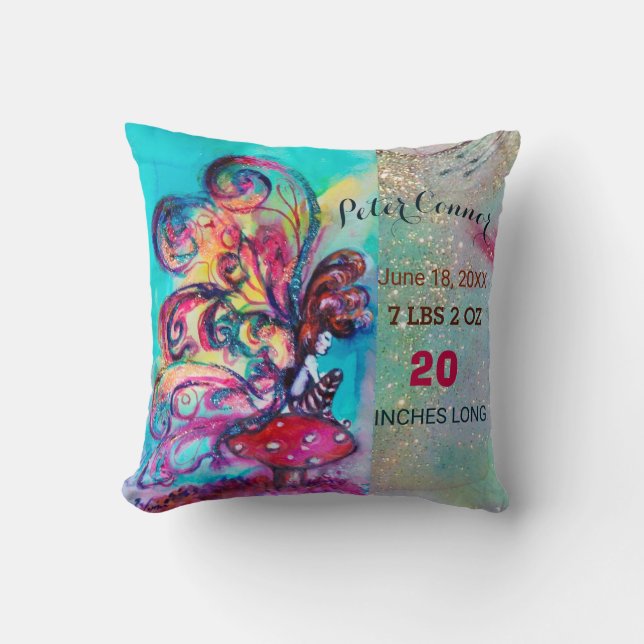 Cojín Decorativo PEQUEÑO ELF DE MUSHROOMS Estado del niño BABY SHOW (Anverso)