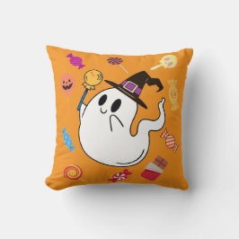 Cojín Decorativo Pequeño fantasma Naranja de Halloween decoración d