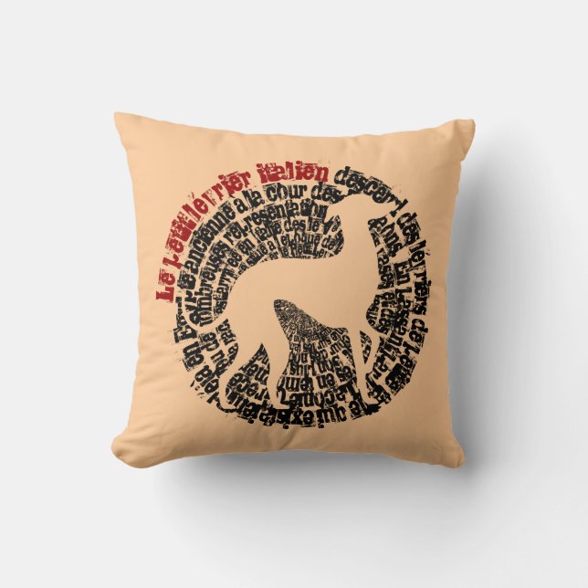Cojín Decorativo Pequeño galgo italiano (Anverso)