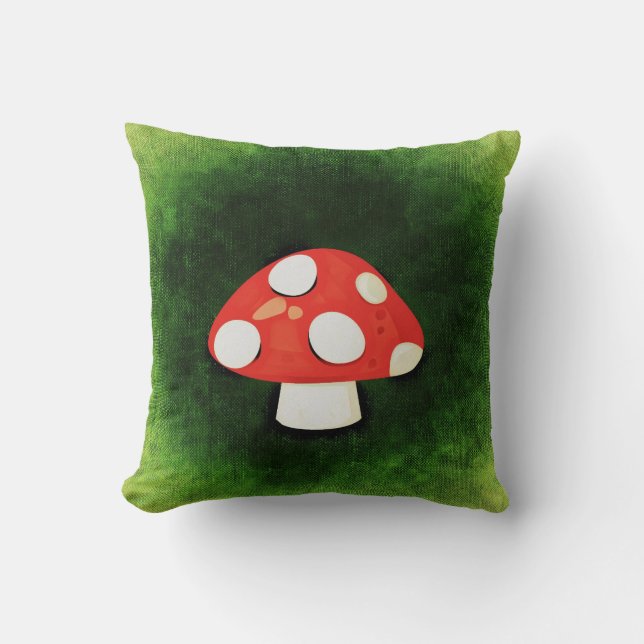 Cojín Decorativo Pequeño hongo rojo (Anverso)