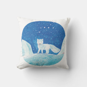 Cojín Decorativo Pequeño Ilustracion de Fox Ártica (Vulpes Lagopus)