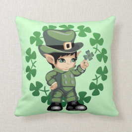 Cojín Decorativo Pequeño Leprechaun con los tréboles