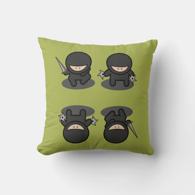 Cojín Decorativo Pequeño Ninjas (Anverso)